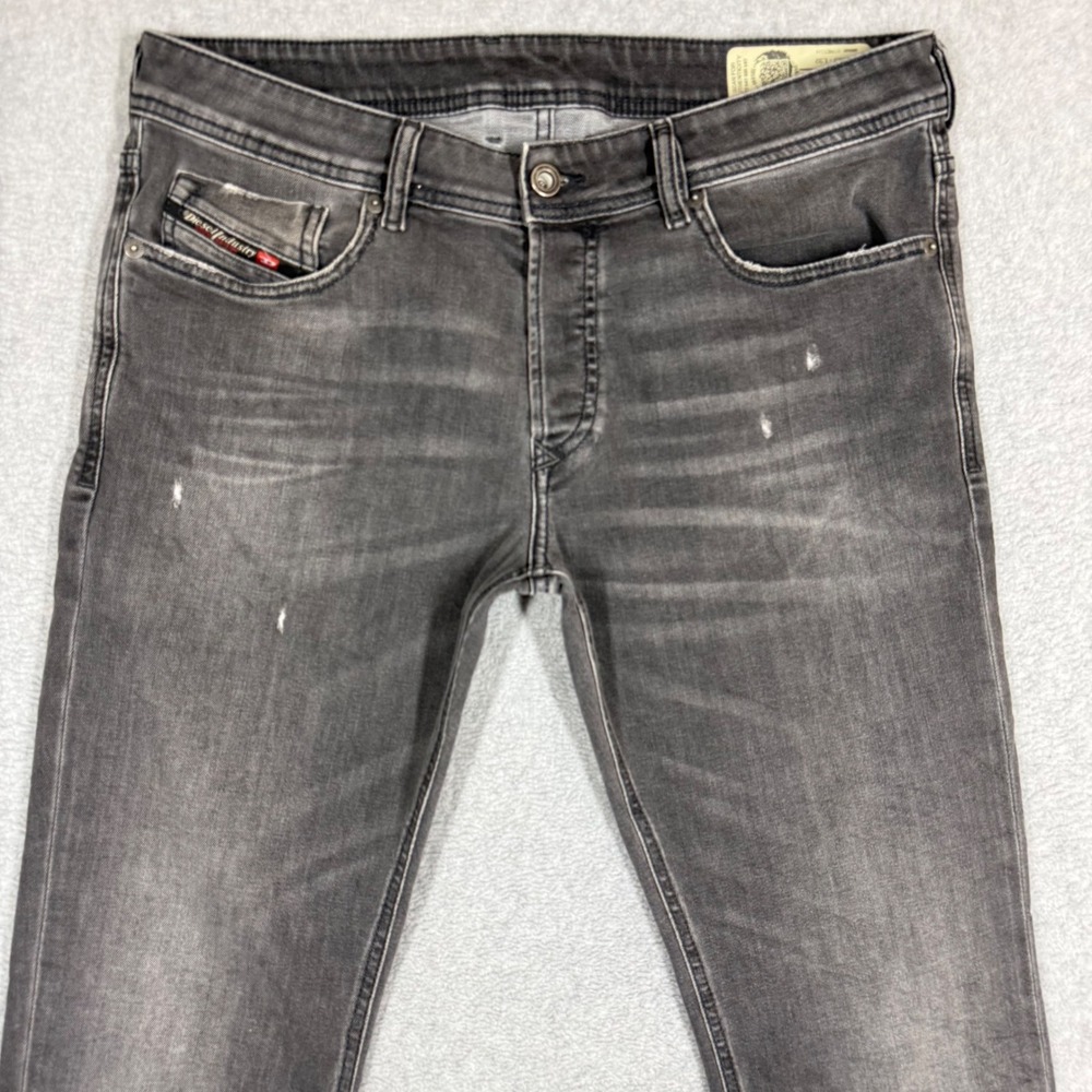 Diesel Sleenker-X Slim Skinny Jeans Mens 33x32 Dark Gray Stretch Denim 069JR - Picture 3 of 16